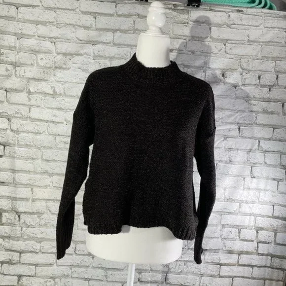 EVELYN TAYLOR Black Mock Neck Sweater Small - Picture 4 of 12